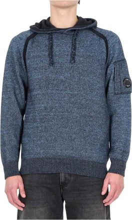 C.P. Company Maglia-felpa in lana moulin&egrave; con cappuccio - - Sweatshirts & Hoodies - Uomo - Blu - M