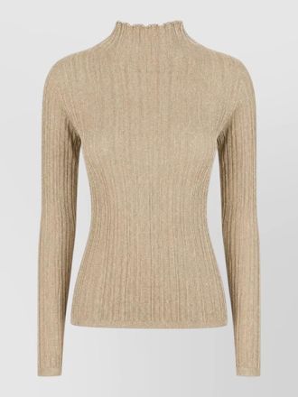 Fabiana Filippi knit top long sleeves mock neck ribbed