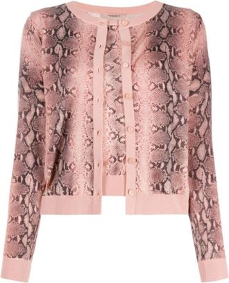 Twinset Gedrukte Gebreide Vest - Dames - Vesten - Veelkleurig - XS - Wol - Truien & Vesten