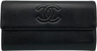 Chanel Leather Long Wallet (Bi-Fold) (Pre-Owned)