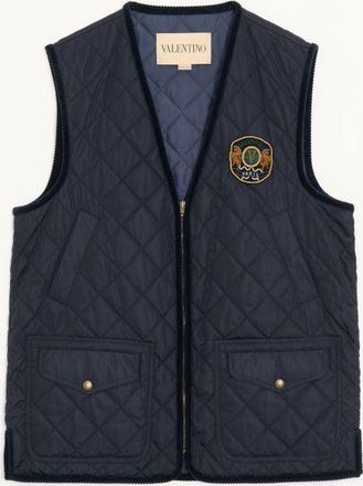 Valentino Gilet Valentino in nylon leggero con patch Valentino ricamato Uomo NAVY 46