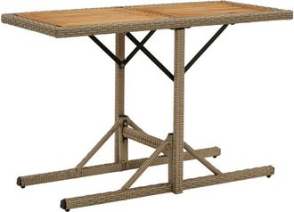 vidaXL Tavolo da Giardino Beige Legno Massello di Acacia e Polyrattan - Vidaxl