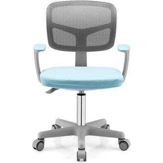 Giantex Silla de escritorio infantil con respaldo de malla azul 54x54x80cm