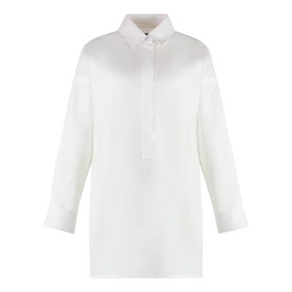 Gucci Stijlvolle Poplin Blouse met Verborgen Sluiting - Dames - Blouses - Wit - M - Katoen - Overhemden