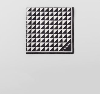 Prada Printed silk twill scarf 55x55