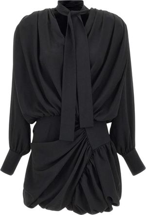 Iro Bounce Draped Mini Jurk - Dames - Korte kleedjes - Zwart - S - Polyester - Kleedjes
