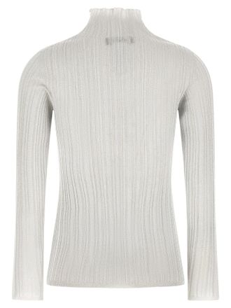 Fabiana Filippi Lam&eacute; Ribbed Sweater - Pearl Gray