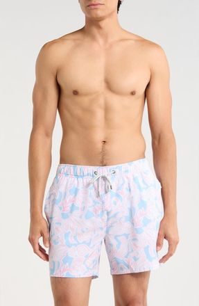 Vintage Summer Swimwear Seersucker Printed Volley Swim Shorts in Blue at Nordstrom Rack, Size Xx-Large