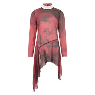 Alberta Ferretti Kleedjes, Dames, Rood, S, Elegante jurk met lange mouwen