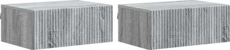 vidaXL Mesita De Noche De Pared 2 Uds. Gris Sonoma 49 X 34,5 X 20 Cm Vidaxl