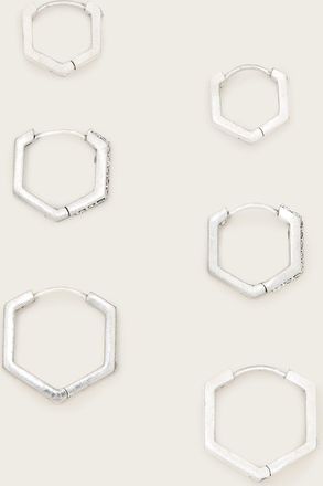 AllSaints Brass Hattie Mixed Hoop Earring Set, Size: One Size