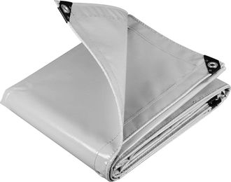 Woltu Lona Impermeable Lona De Protecci&oacute;n Duradera Con Ojales Para Muebles Jard&iacute;n Piscina Coche Pvc Grisclaro 3x5m 500 G/m2 - Woltu
