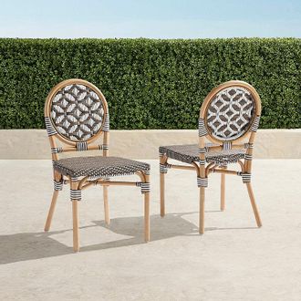 Frontgate Set of 2 Palmella Bistro Chairs - Harbor Blue - Frontgate