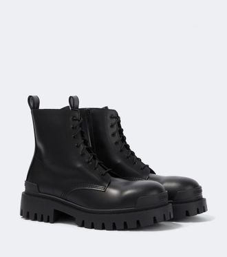 Balenciaga Botas Combat Strike de piel