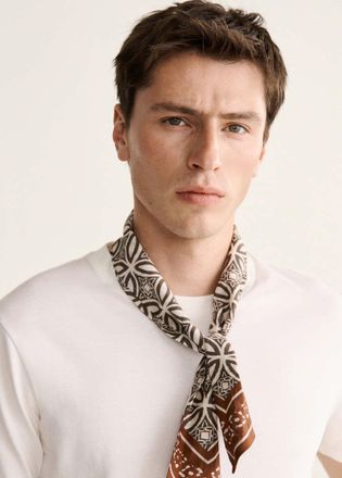 Mango Foulard stampato kaki - Uomo - Taglia unica - MANGO MAN