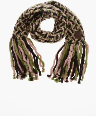 Dsquared2 Sciarpa in Misto Lana con Fondo Frangiato taglia Unica