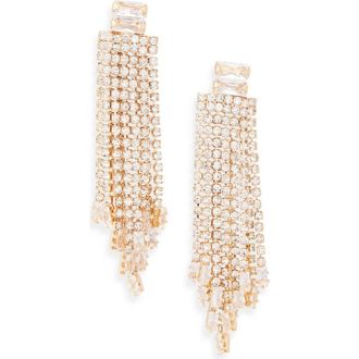 Tasha Crystal Fringe Drop Earrings in Gold/crystal at Nordstrom Rack