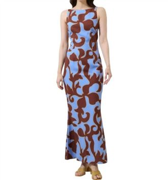Sugarlips Briley Dress In Brown/ Blue