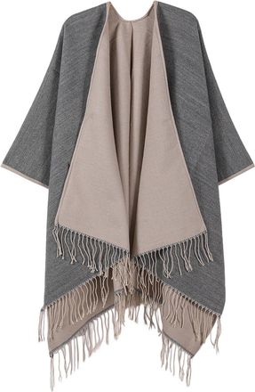 Generic Shawl Wraps for Women Elegant Knitted Cape Open Front Poncho Scarf Oversized Shawl Wrap Open Front Cardigans Tartan Blanket Bohemia Long Shawls Wrap C