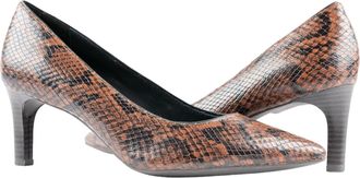 Geox Bibbiana Pump Brown - Python Print Womens Shoes D049CF-00041-C0013