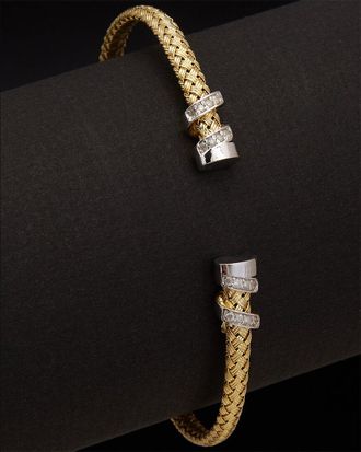 Meshmerise 18K Over Silver 0.15 Ct. Tw. Diamond Bangle Bracelet