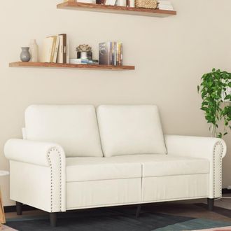 vidaXL Sof&aacute; De 2 Plazas Terciopelo Color Crema 120 Cm Vidaxl