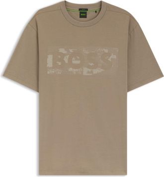 BOSS Logo-artwork T-shirt in stretch cotton