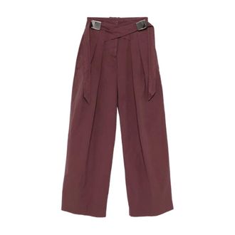 The Attico Dames, Broeken, Bruin, Maat: 2XS Leer