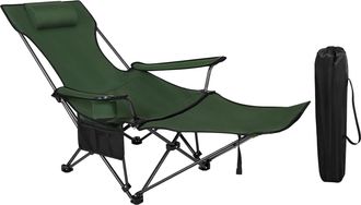 Woltu 1x Silla De Camping Plegable Hasta 150 Kg Silla De Pesca Silla Plegable Con Reposabrazos Verde - Woltu