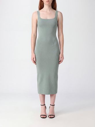 Alaia Off-the-Shoulder Slim Fit Sheath Midi Dress with Square Neckline
