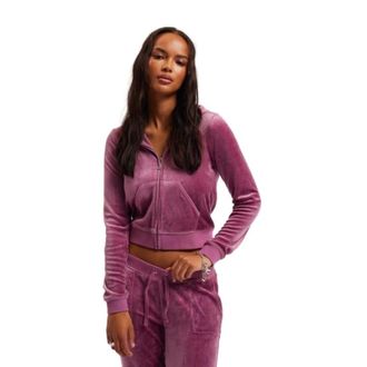 Juicy Couture Hoodies & sweatvesten, Dames, Paars, L, Katoen, Robyn Zip-through Hoodie