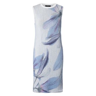 Marc Cain Gebreide fijne gebreide jurk - Dames - Korte kleedjes - Veelkleurig - 2XL - Katoen - Kleedjes