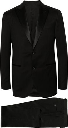 Corneliani single-breasted virgin wool suit - men - Virgin Wool/Viscose/Cupro - 48 - Black