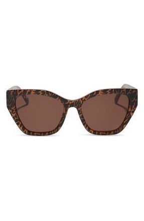 DIFF Eyewear Evie 54mm Cat Eye Sunglasses in Animal /Brown at Nordstrom Rack