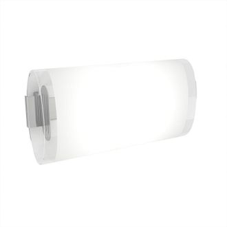 Top-Light Applique Contemporanea Oval Tube Metallo Cromo Vetro Satinato Trasp 2 Luci G9