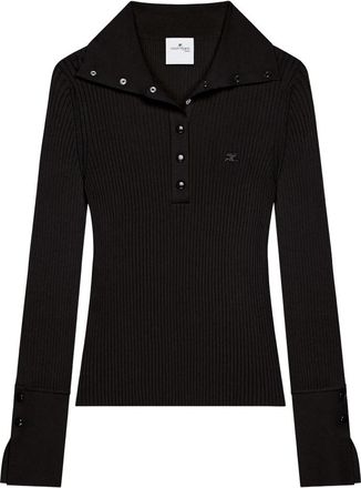 Courr&egrave;ges Ribbed Polo Top