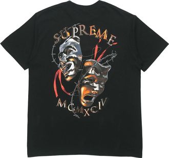 SUPREME SS20 Week 1 Laugh Now Tee Thorns Smiling Face Printing Short Sleeve Unisex Black SUP-SS20-287