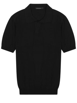 Tagliatore Cotton Fitted Ribbed Cuffs Polo Shirt