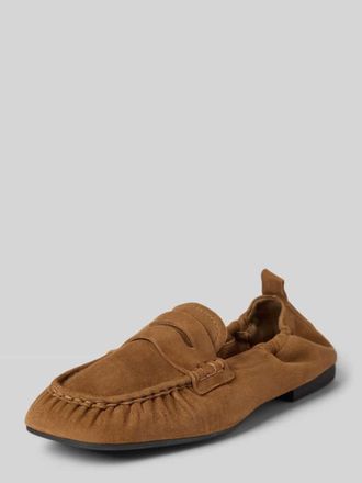 Copenhagen Loafer aus echtem Leder mit glatter Sohle in Hellbraun, Gr&ouml;&szlig;e 36