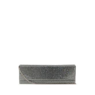 Amina Muaddi Embellished Satin Amini Paloma Clutch