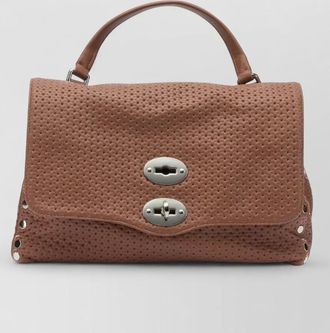 Zanellato shoulder bag perforated texture top handle