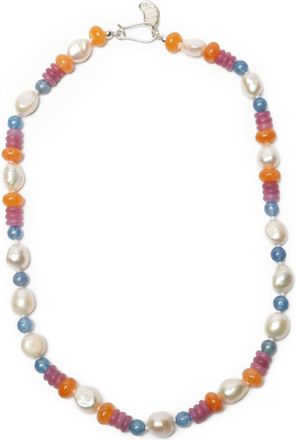 Gohar Host Necklace - Womens - Pearl/Agate/Sterling Silver/Quartz