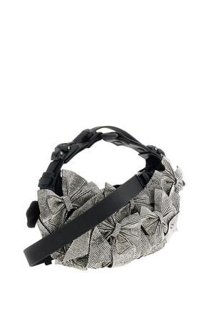 Junya Watanabe Cotton Shoulder Bag with Rhinestone Bow Embellishments