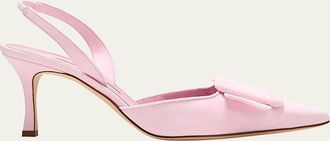 Manolo Blahnik Maysli Suede Buckle Halter Pumps