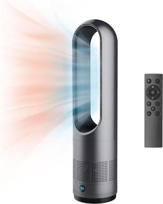 OEM Ventilador De Torre De 1400 W, Sin Aspas, Para Calefacci&oacute;n Y Refrigeraci&oacute;n, Con &Aacute;ngulo De Ventilaci&oacute;n Amplio De 80&deg; (negro, 45 Cm, Calefacci&oacute;n Y Refri