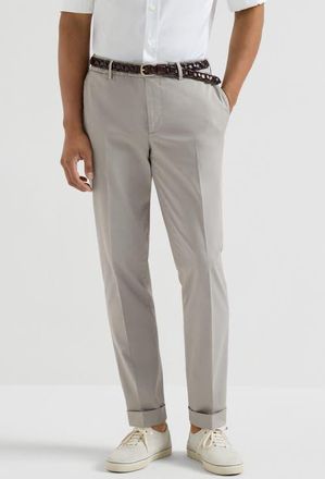 Brunello Cucinelli Comfort gabardine trousers in Light Grey at Nordstrom, Size 48 It