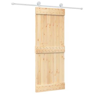 vidaXL Puerta Corredera Natural Y Blanco 80 X 210 Cm Vidaxl