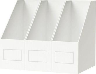 OEM 3 Bandejas Para Revistas Tama&ntilde;o A4, 10,5 Cm De Ancho, Cart&oacute;n Extra Resistente De 1700 G/m&sup2;, Revistero Vertical Para Guardar Libros Y Documentos - Blan