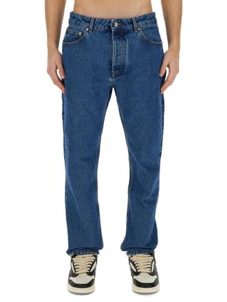 Palm Angels Straight Leg Cotton Jeans - Blue