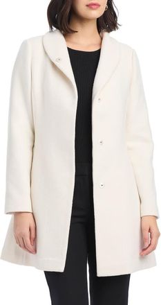 Kate Spade New York high neck belted coat in Cream at Nordstrom, Size X-Large